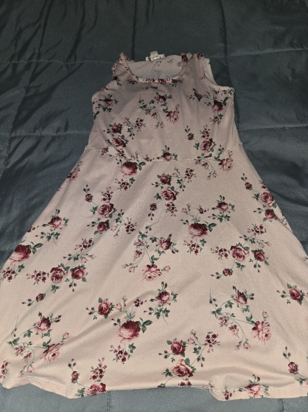 Dusty Pink Floral Cotton Blend Dress